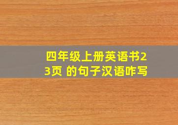 四年级上册英语书23页 的句子汉语咋写